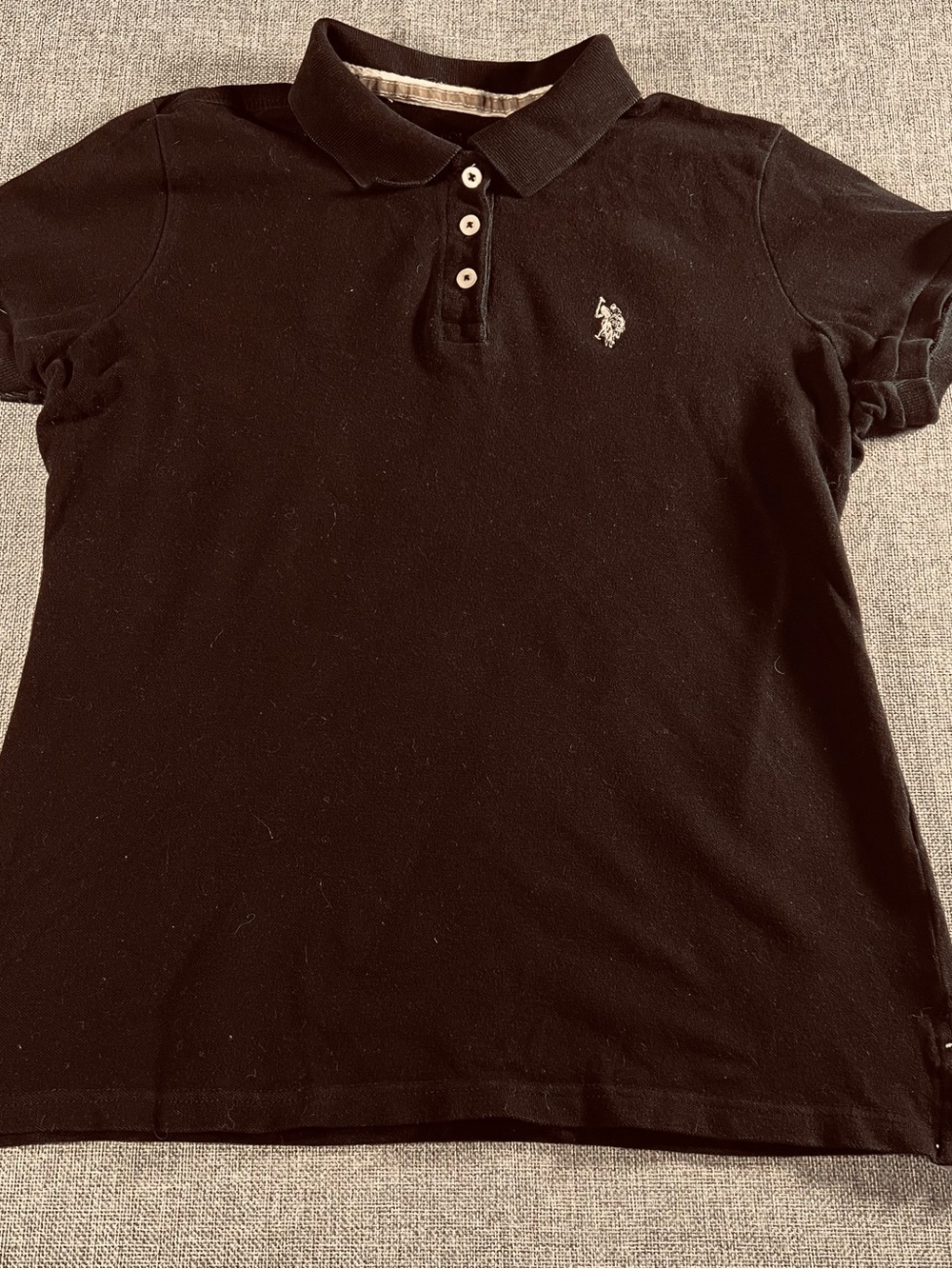 Womens Black Ralph Lauren Polo Shirt with Embroidered Logo